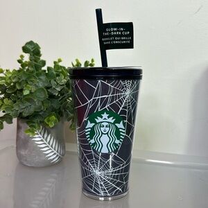 NWT Starbucks 2021 Glow in the Dark Halloween Spiderweb Cup 16 OZ‎